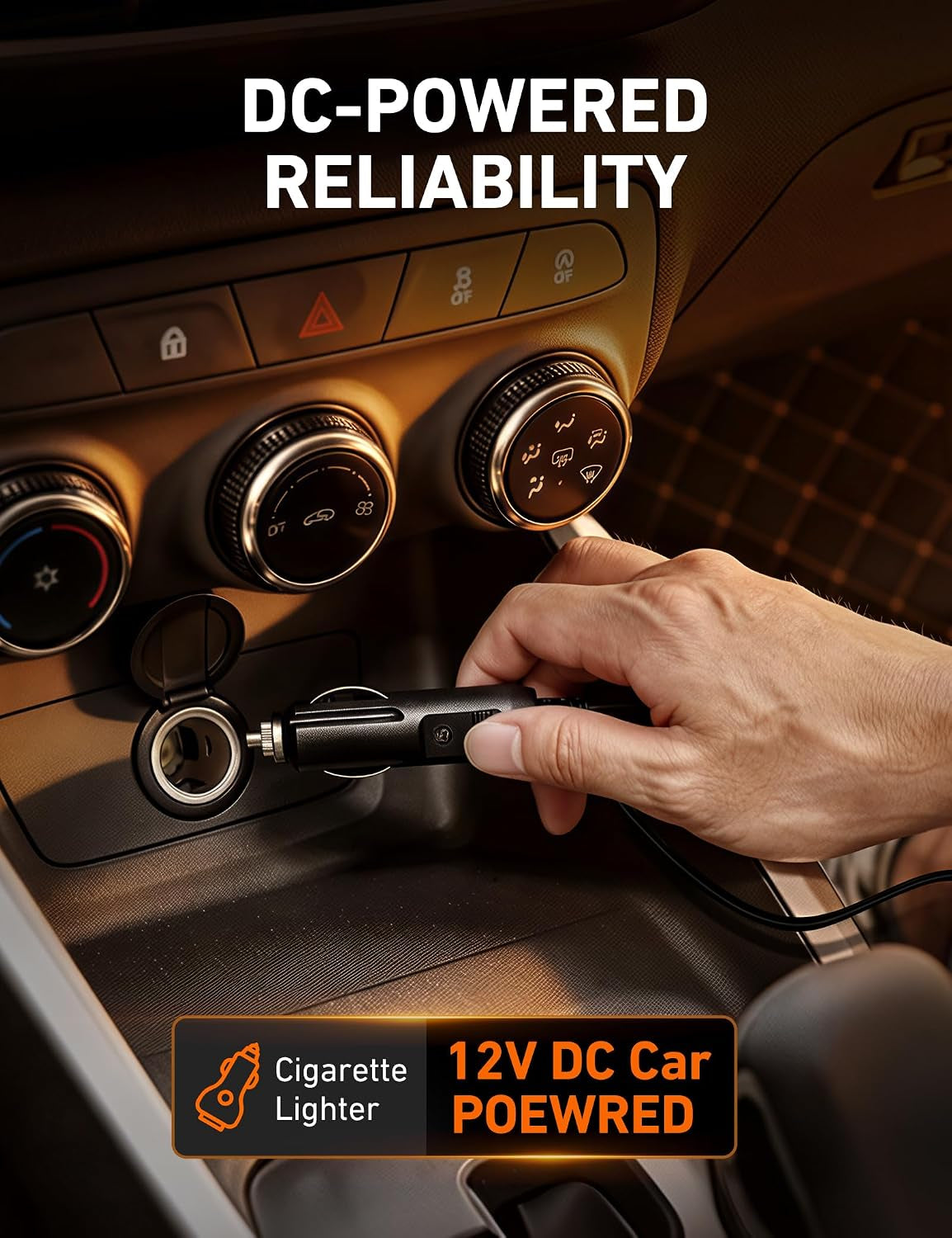 Effortless Tire Inflation with AIRUN H Portable Air Compressor - Fast, Reliable, and Equipped with Digital Pressure Gauge and LED Light