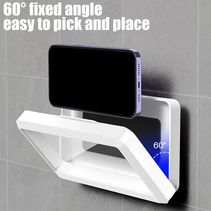 Waterproof Wall Mount Phone Holder 360° Rotatable Smartphone Storage Case