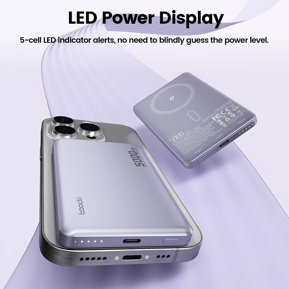 Wireless Charging for Magsafe Extenal Battery for iPhone 17 16 15 14 13 Pro Max