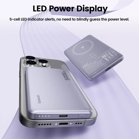 Wireless Charging for Magsafe Extenal Battery for iPhone 17 16 15 14 13 Pro Max