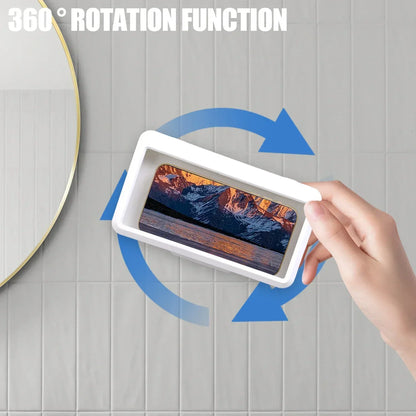 Waterproof Wall Mount Phone Holder 360° Rotatable Smartphone Storage Case