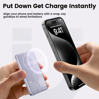 Wireless Charging for Magsafe Extenal Battery for iPhone 17 16 15 14 13 Pro Max