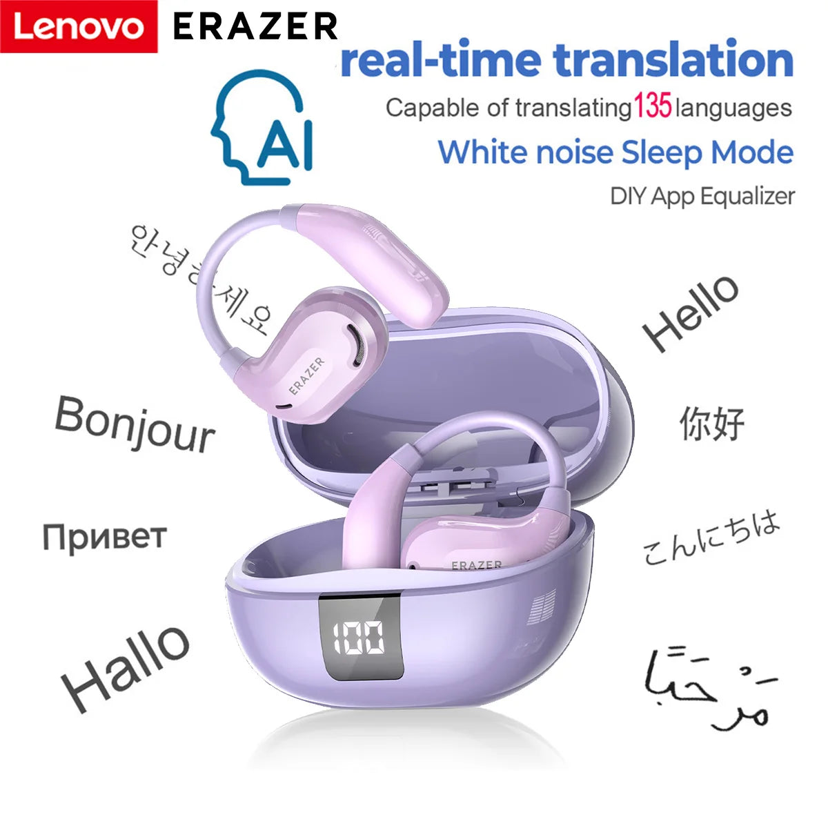 Bluetooth Earphones Headsets AI Translator Earbuds Wireless Headphones