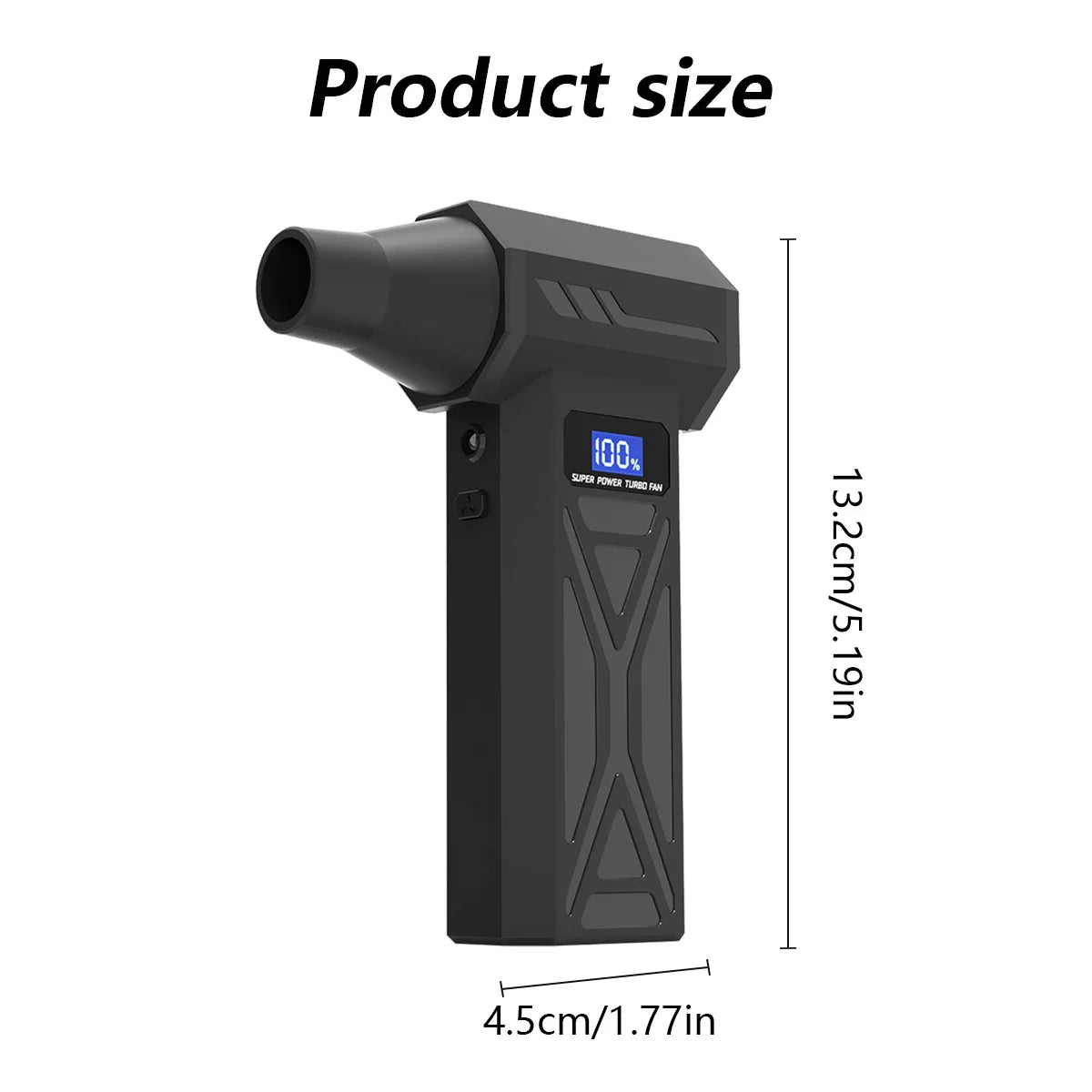 Air Blower 4 Gear Adjustable Turbo Blower Jet With Led Light Battery Display Cordless Compressed Air Duster