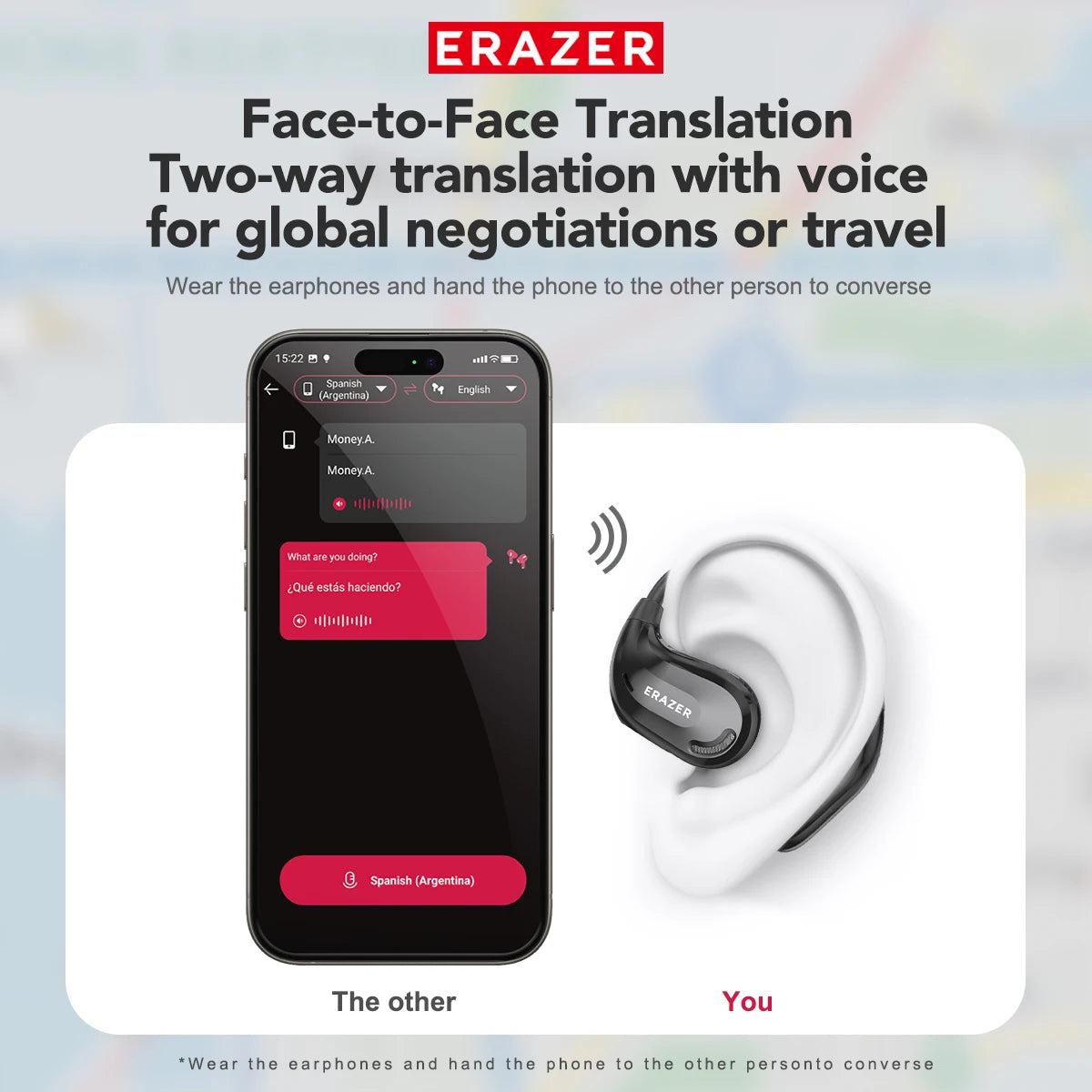 Bluetooth Earphones Headsets AI Translator Earbuds Wireless Headphones