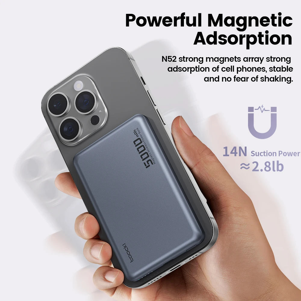 Wireless Charging for Magsafe Extenal Battery for iPhone 17 16 15 14 13 Pro Max